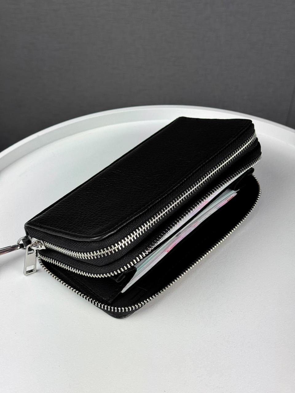 Клатч-гаманець чоловічий із натуральної зернистої шкіри Чорний (2787214675) - фото 10 Клатч-гаманець чоловічий із натуральної зернистої шкіри Чорний (2787214675) - фото 10