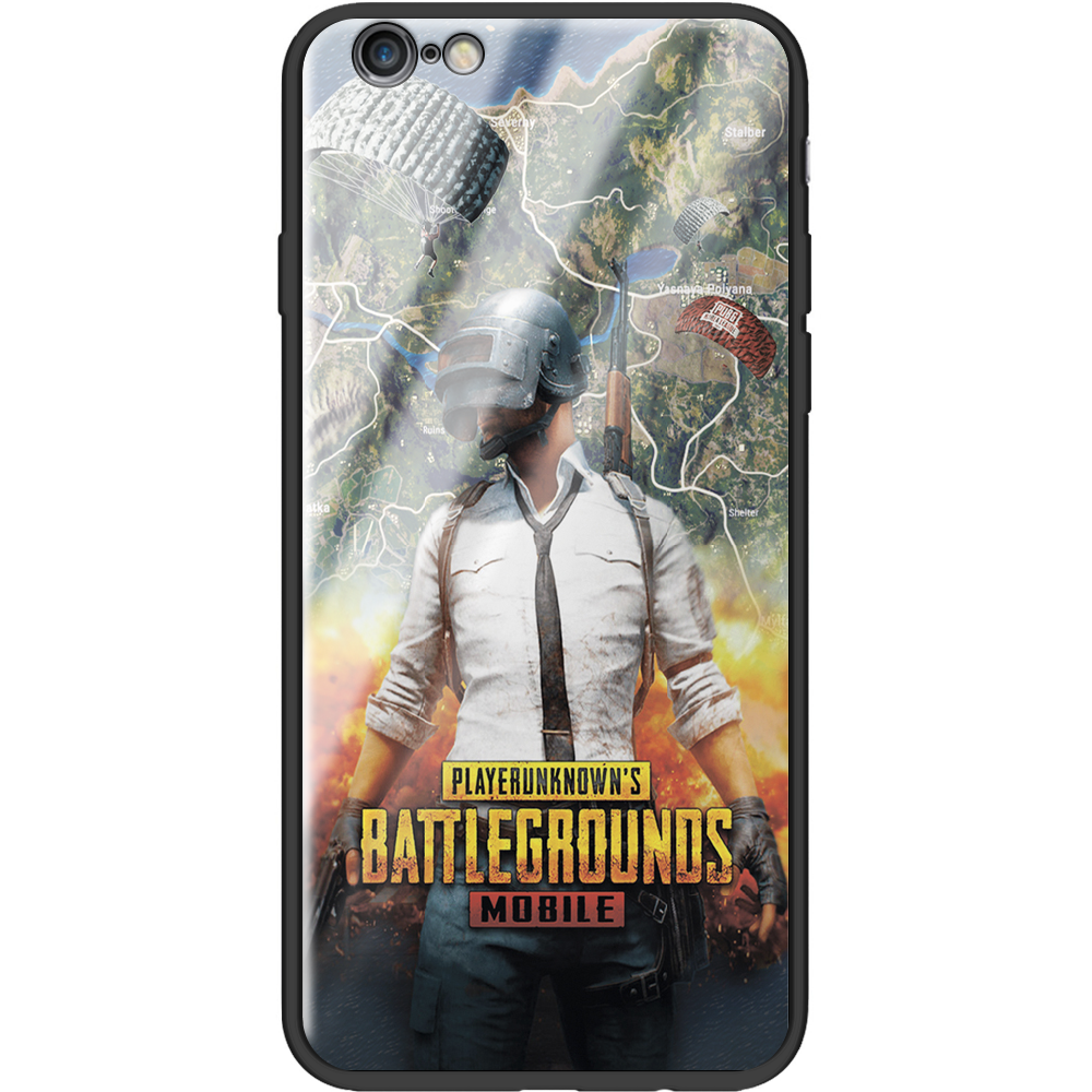 Чехол Boxface iPhone 6 PUBG Mobile Черный силикон со стеклом (24523-up2309-37731)