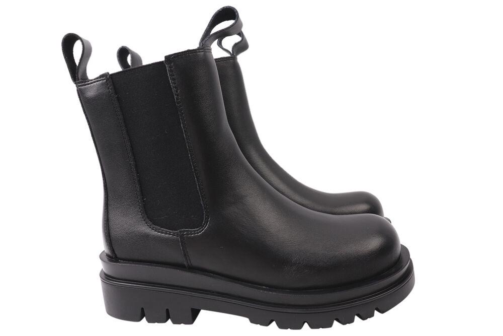 Ботинки женские Farinni из кожи на платформе р. 40 Черный (131-21DHC)