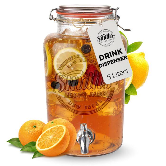 Диспенсер для напитков Smiths Mason Jars 5 л стеклянный (2682664)