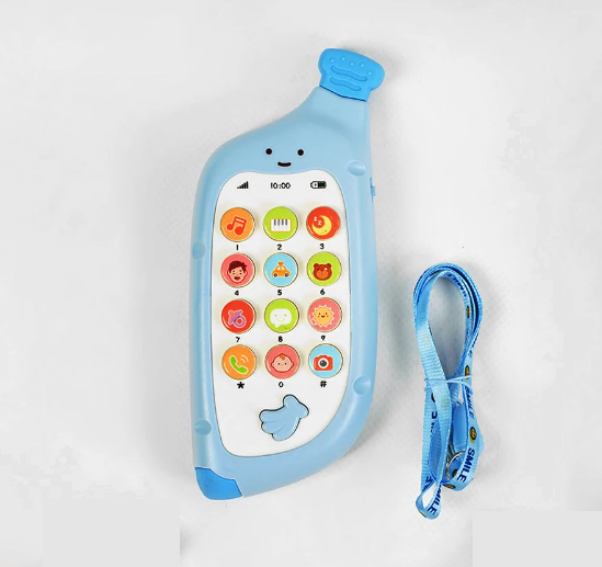 Телефон музичний TK Union Group Бананчик 12 кнопок світло/звук/пісні/казки Блакитний (TK 85544) - фото 2 Телефон музичний TK Union Group Бананчик 12 кнопок світло/звук/пісні/казки Блакитний (TK 85544) - фото 2