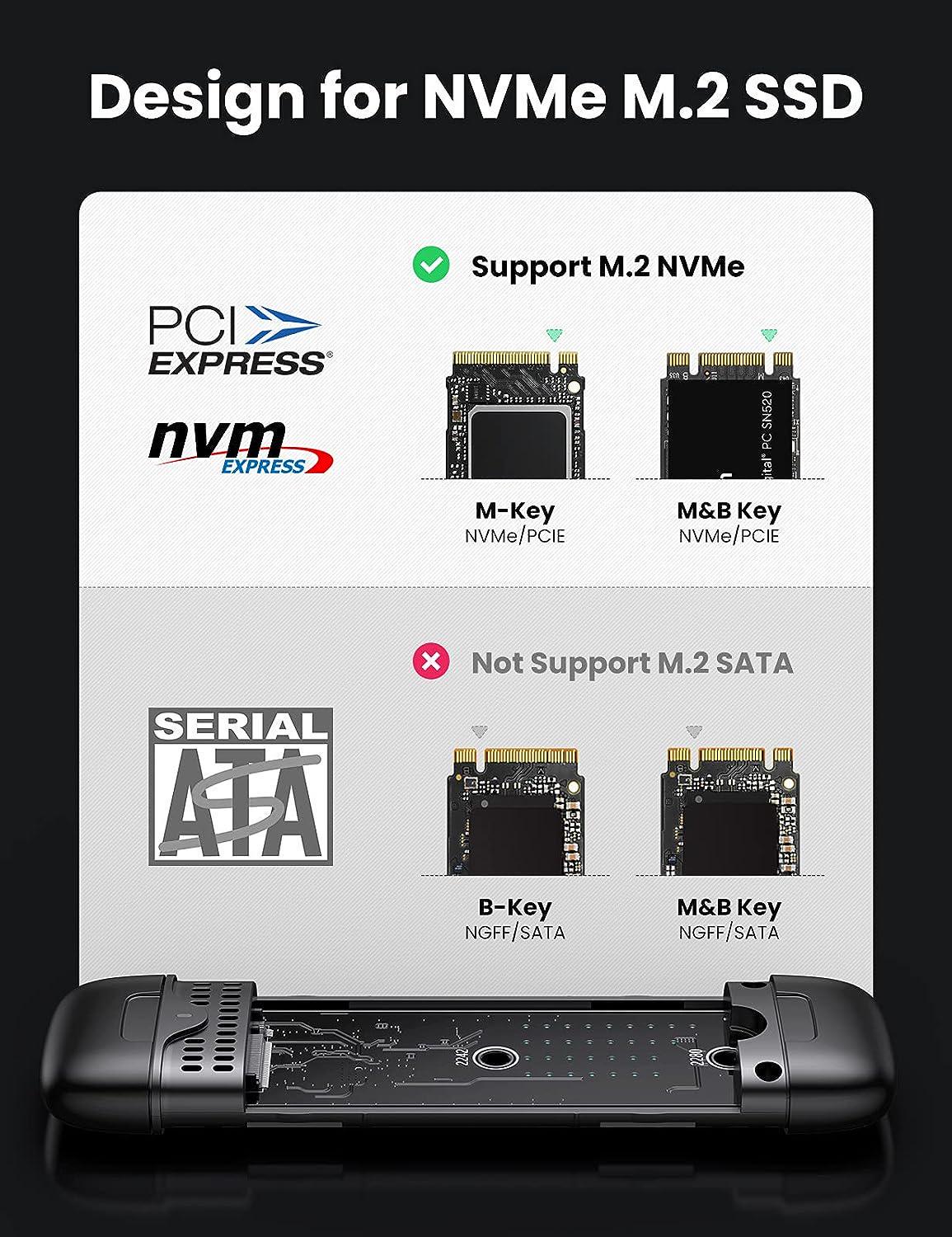 Корпус UGREEN для M.2 NVME SSD PCI-e дисков 10 Гбит/с Type-C/USB Порты M и B&M 2242/2280 Серый (70532) - фото 7 Корпус UGREEN для M.2 NVME SSD PCI-e дисков 10 Гбит/с Type-C/USB Порты M и B&M 2242/2280 Серый (70532) - фото 7
