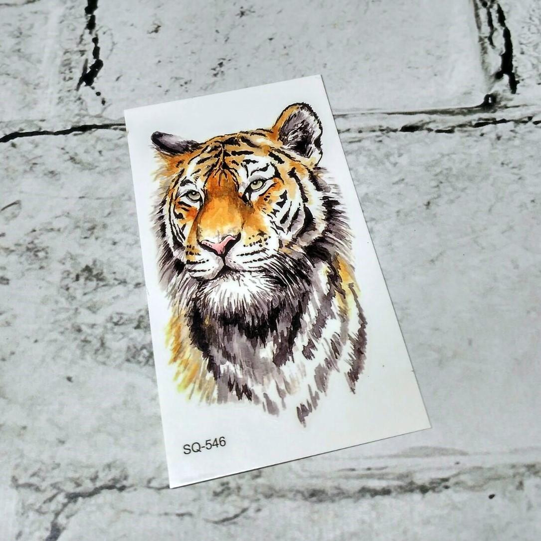 Тату временное Тигр лист 6x10.5 см (SQ-546)