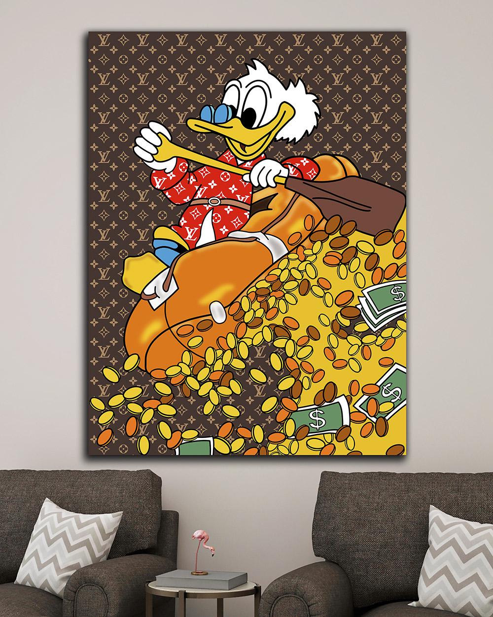 Картина в офис Скрудж Денежный серфинг 60х80 см (MIX-605-1)