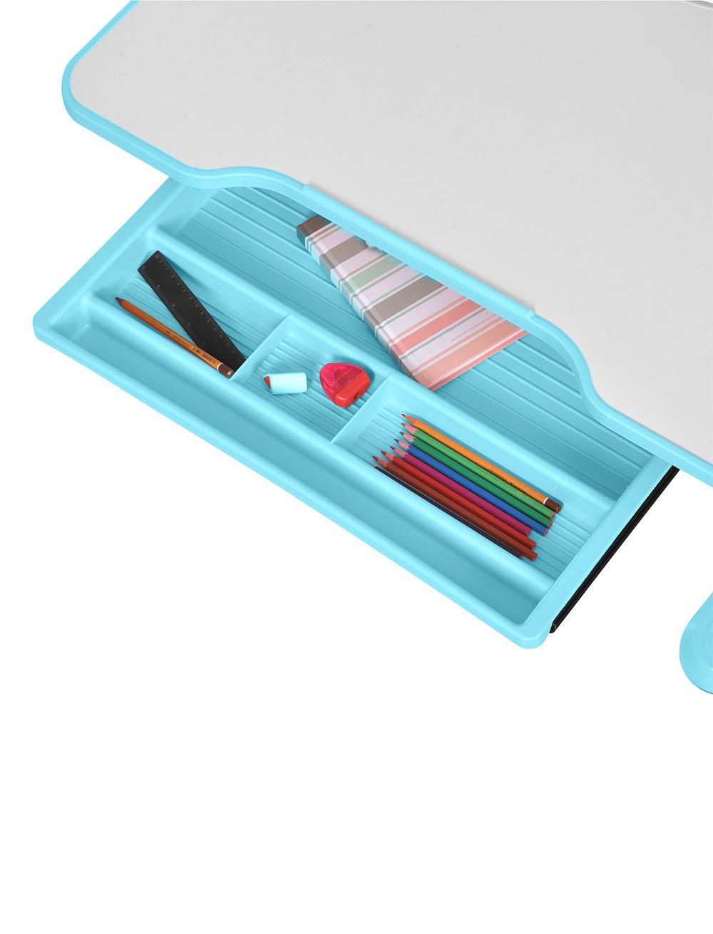 Парта с надстройкой и полкой высота регулируется Bambi Бело-голубой M (4804-4) - фото 5