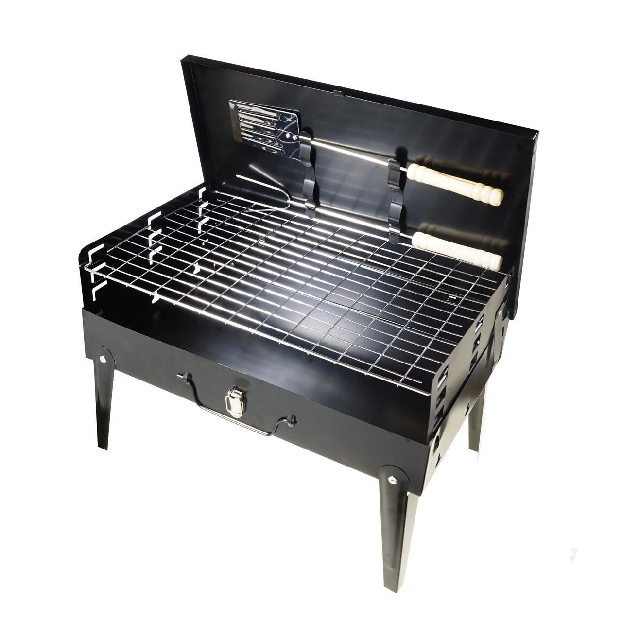 Портативный мангал барбекю Desktop BBQ 44х46 см Черный (1008666-Black)