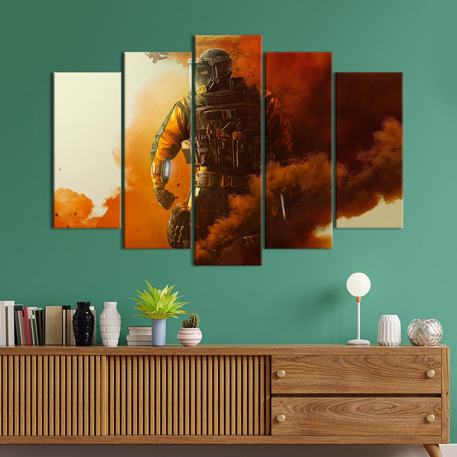 Настенний декор Оперативник на задании Tom Clancy’s Rainbow Six Осада 112x68 см (A183-5)