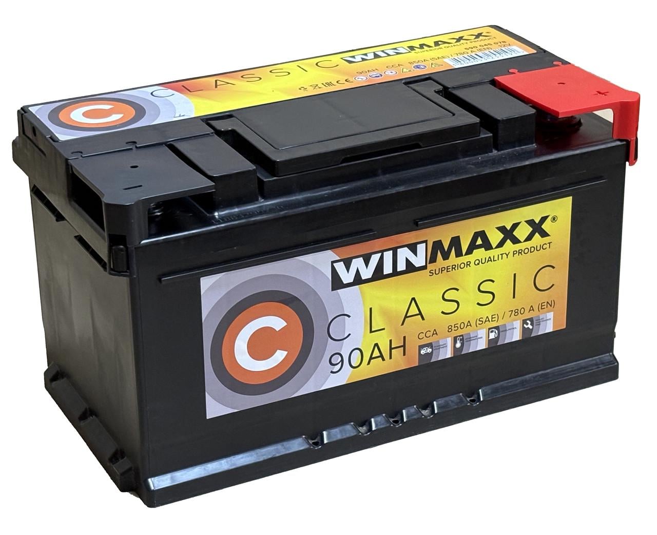 Аккумулятор автомобильный 6CT-90 WinMaxx EN780 90Ah-12V + справа 315х175х175 мм