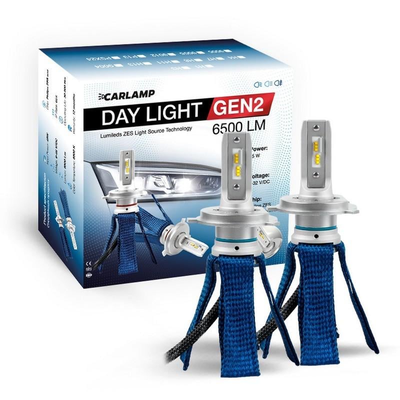 Автолампы светодиодные CARLAMP H4 Day Light GEN2 Led 6000K 6500 Lm ZES (DLGH4)
