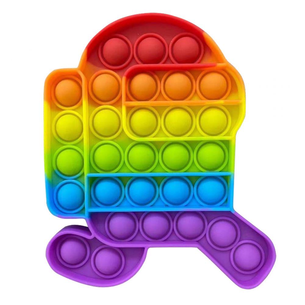 Игрушка антистресс для детей Pop-It Among Us Runs QH-MSXF-21 Радужный