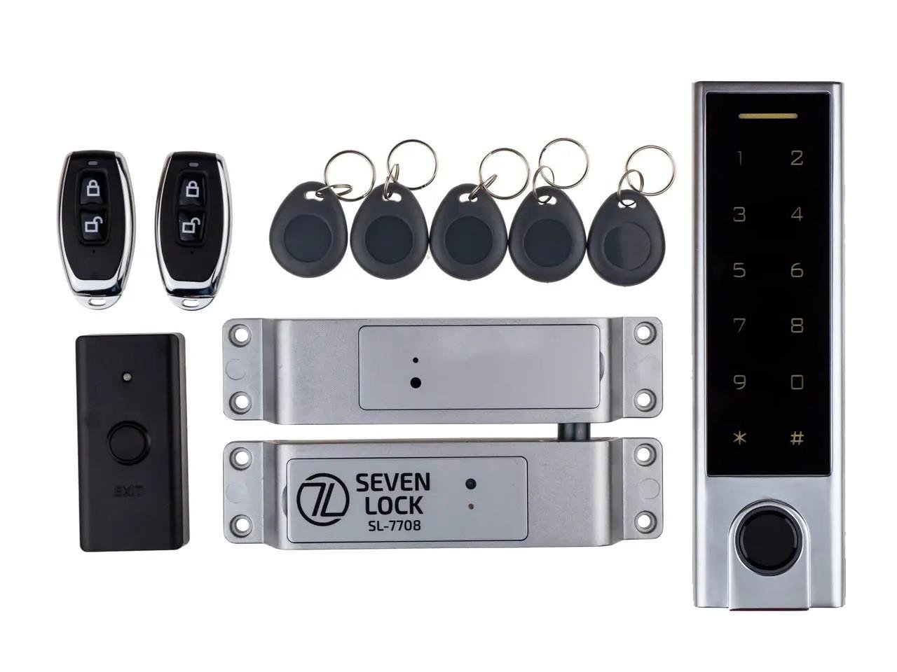 Беспроводной биометрический комплект контроля доступа SEVEN LOCK SL-7708Fr с радиобрелками (SL7708Fr)