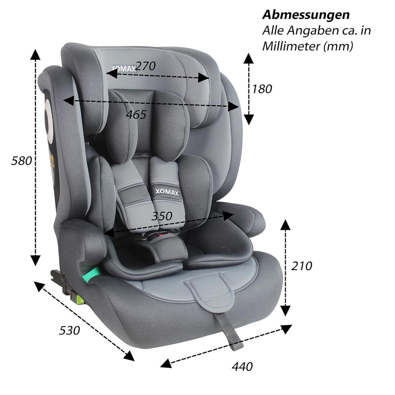 Кресло детское XOMAX LM238 с Isofix I 9-36 кг группа 1/2/3 Серый - фото 6