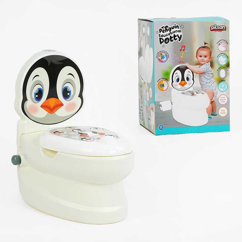 Горщик для дітей навчальний Pilsan 07-565 Пінгвін з тримачем для паперу музичний (2472511847) - фото 2