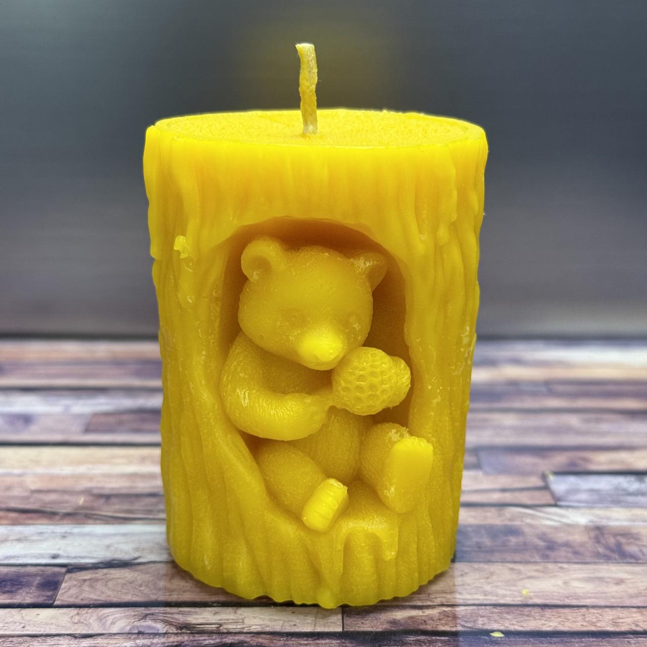 Свеча Мишка из пчелиного воска 84x60 мм (2513935081)