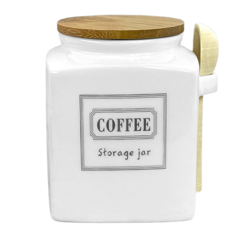 Банка для кави Stenson Storage jar з MC4550-C ложкою 800 мл 10х10х13 см (565605)