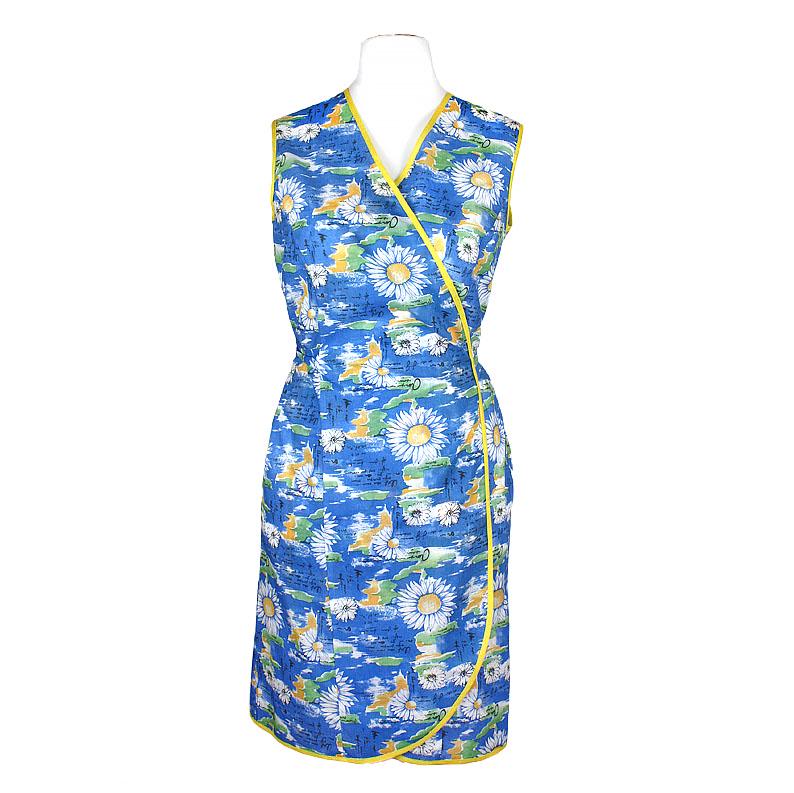 Халат ситцевый 2-01.07 р. 44-46 Голубой/Синий (0002)