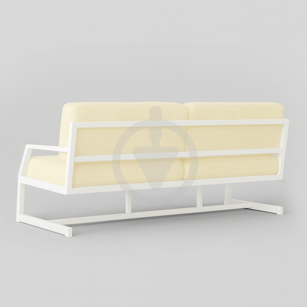 Диван металевий AVVS tech Атлас вуличний лофт рогожка з підлокотниками 156 см Бежевий/Білий (30222799) - фото 3