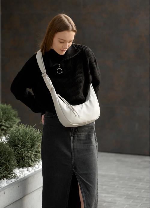 Женская сумка хобо Sambag из экокожи Серый шелк (985030813)