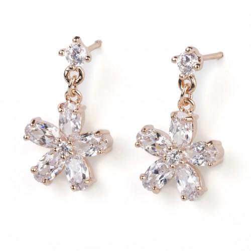 Сережки з кристалами Сваровські 087071a Italina Білий