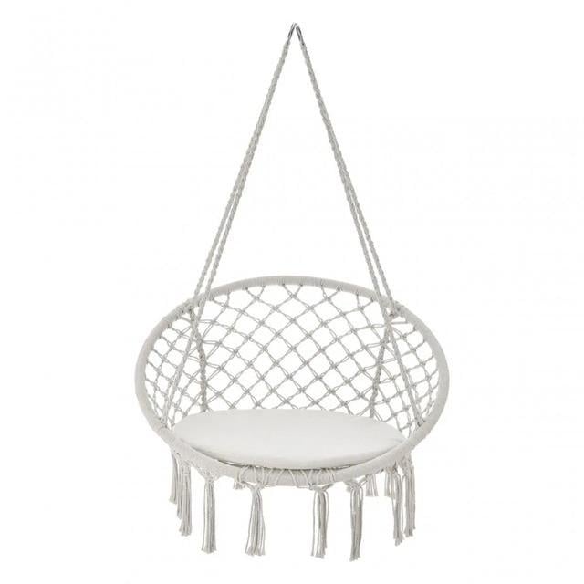 Кресло-качели подвесное бразилийское Bonro B-092-2 с подушкой 120 кг Бежевый (2856568258)