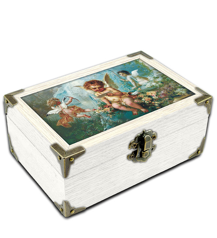 Шкатулка деревянная-эко Прованс Ангел 10х15 см Белый (пршк08бп10х15)
