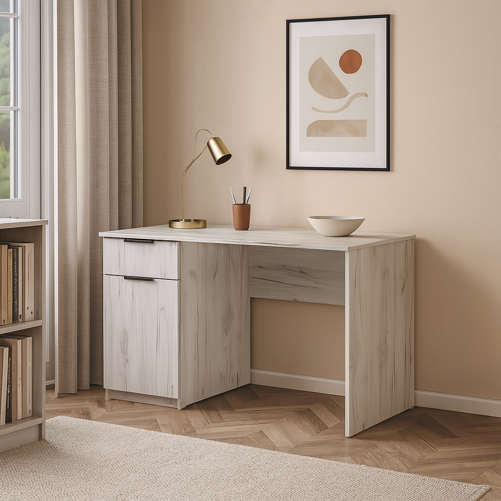 Стол письменный СП3 1Я1Д SENAM 750х1100х600 мм ДСП Дуб Крафт Белый