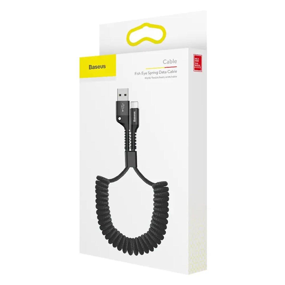 Кабель Baseus Fish eye Spring Data Cable Lightning 1 м Black - фото 8