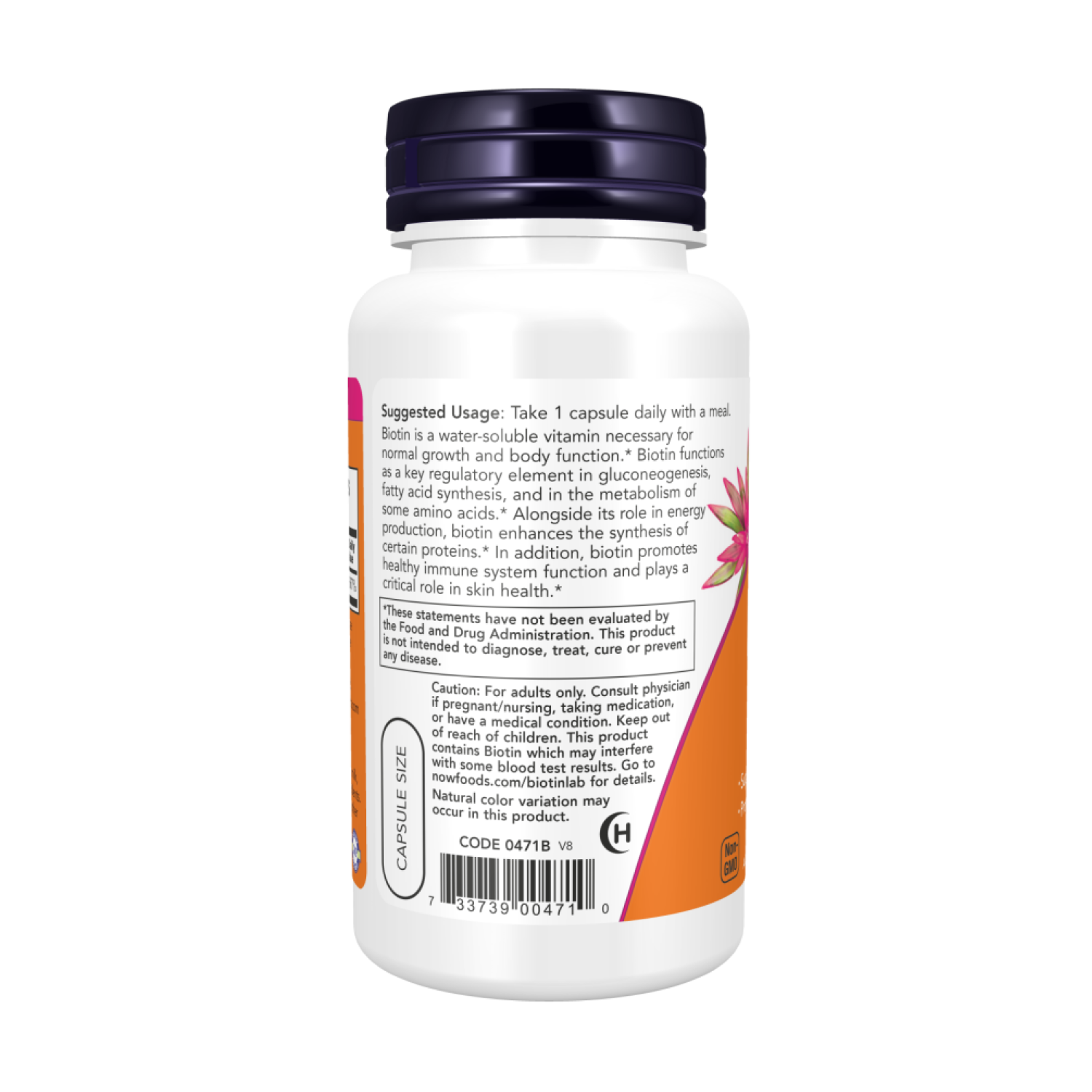 Диетическая добавка Now Foods Biotin 5000 мкг в капсулах №60 (CO002755) - фото 3