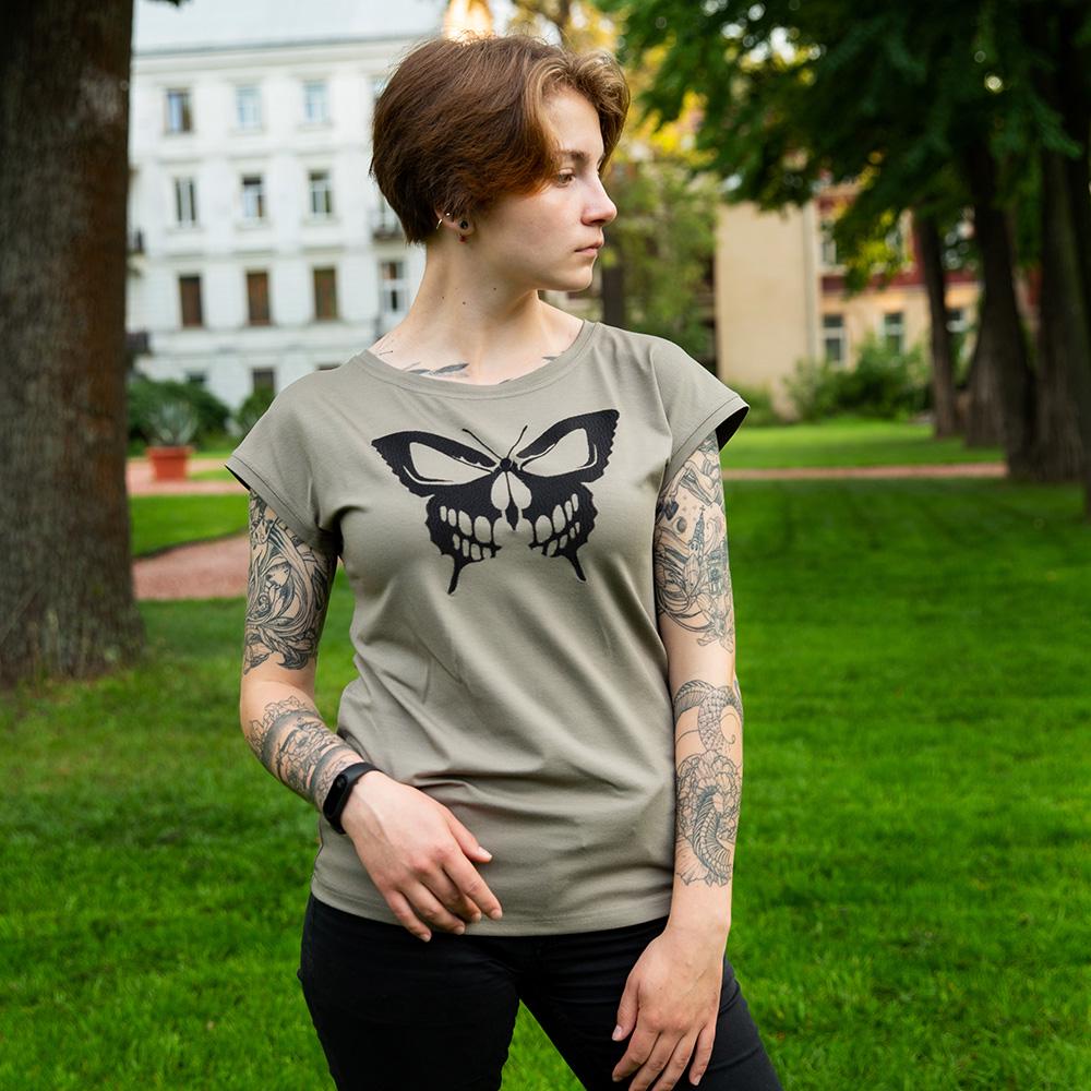 Футболка с вышивкой BATIAR Бабочка XL Хаки - фото 3 Футболка с вышивкой BATIAR Бабочка XL Хаки - фото 3