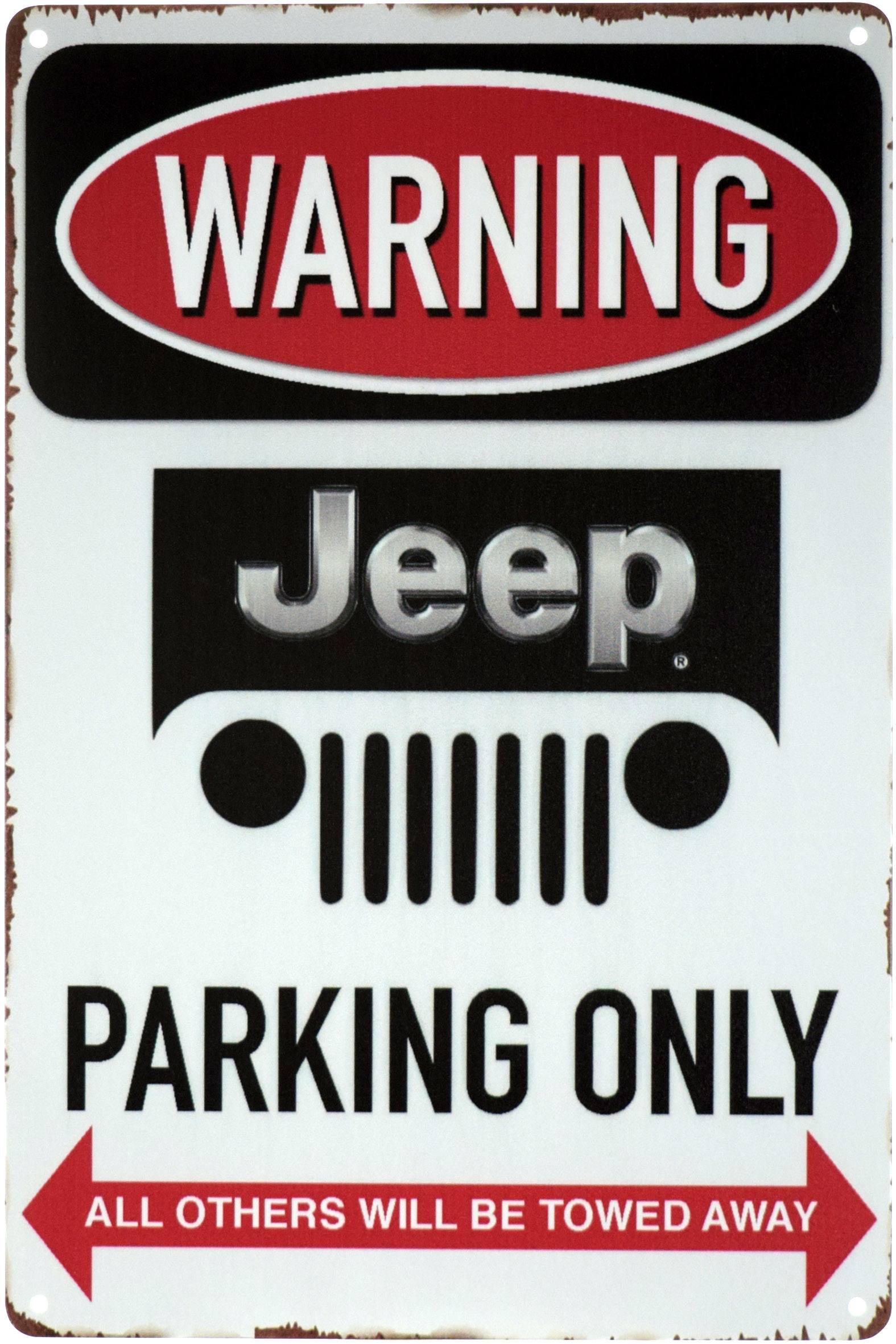 Табличка металева Увага! Парковка Тільки Для Джипа/Warning! Jeep Parking Only 20x30 см