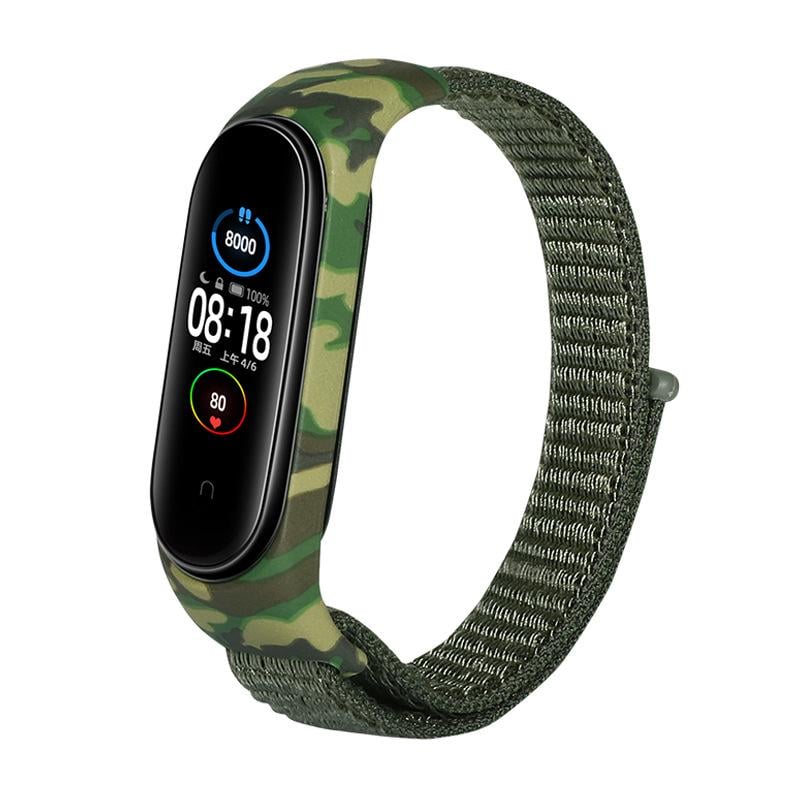 Ремінець MRK Камуфляж для фітнес браслета Xiaomi Mi Band 6/5/4/3 нейлоновий Хакі