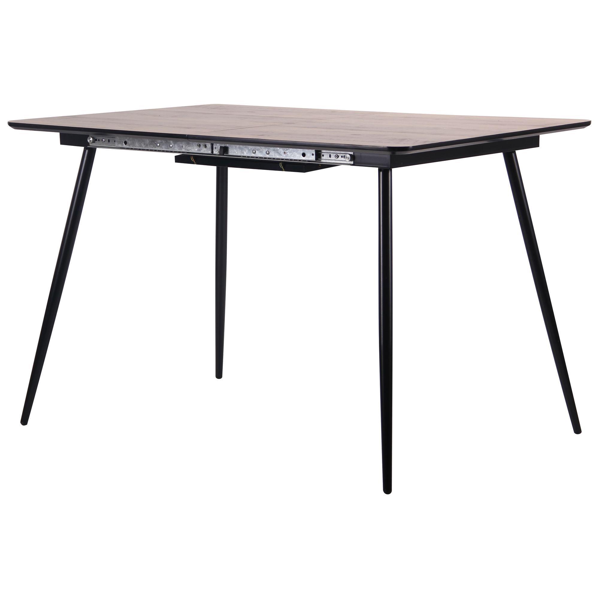 Стіл обідній AMF Holding Orlando 760х1200+400х800 розкладний Чорний/Дуб шервуд - фото 6 Стіл обідній AMF Holding Orlando 760х1200+400х800 розкладний Чорний/Дуб шервуд - фото 6