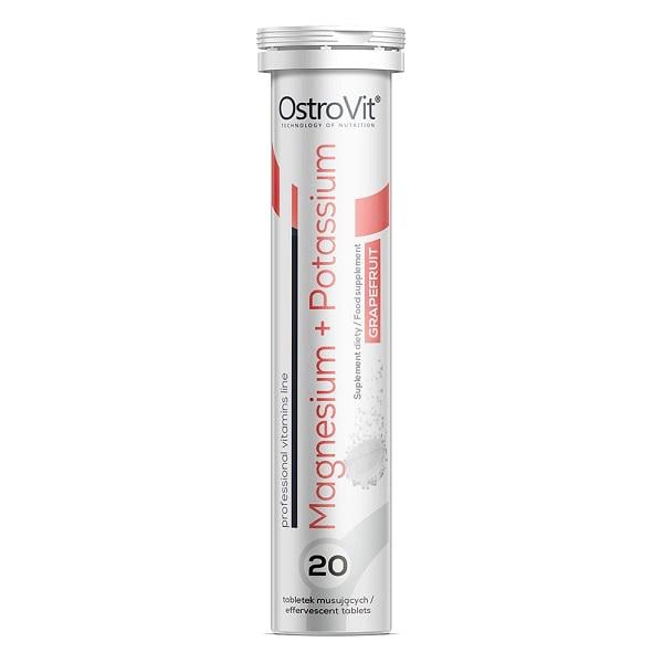 Мультимінерали для спорту OstroVit Magnesium + Potassium 20 effervescent tabs Grapefruit (000021017)