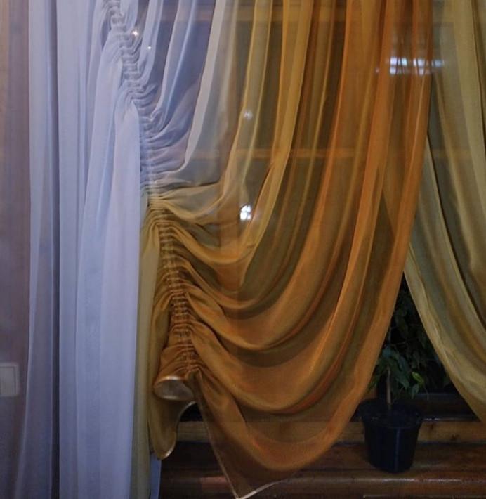 Занавеска короткая готовая Кетрин Золото - фото 2 Занавеска короткая готовая Кетрин Золото - фото 2