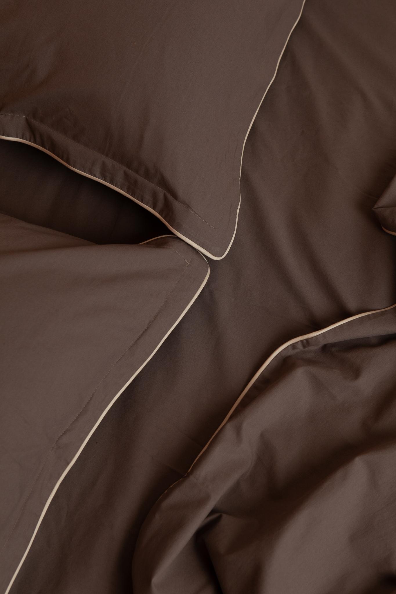 Комплект постельного белья White Dream полуторный 155х215 см вареный хлопок Коричневый (wd-brown/1) - фото 3