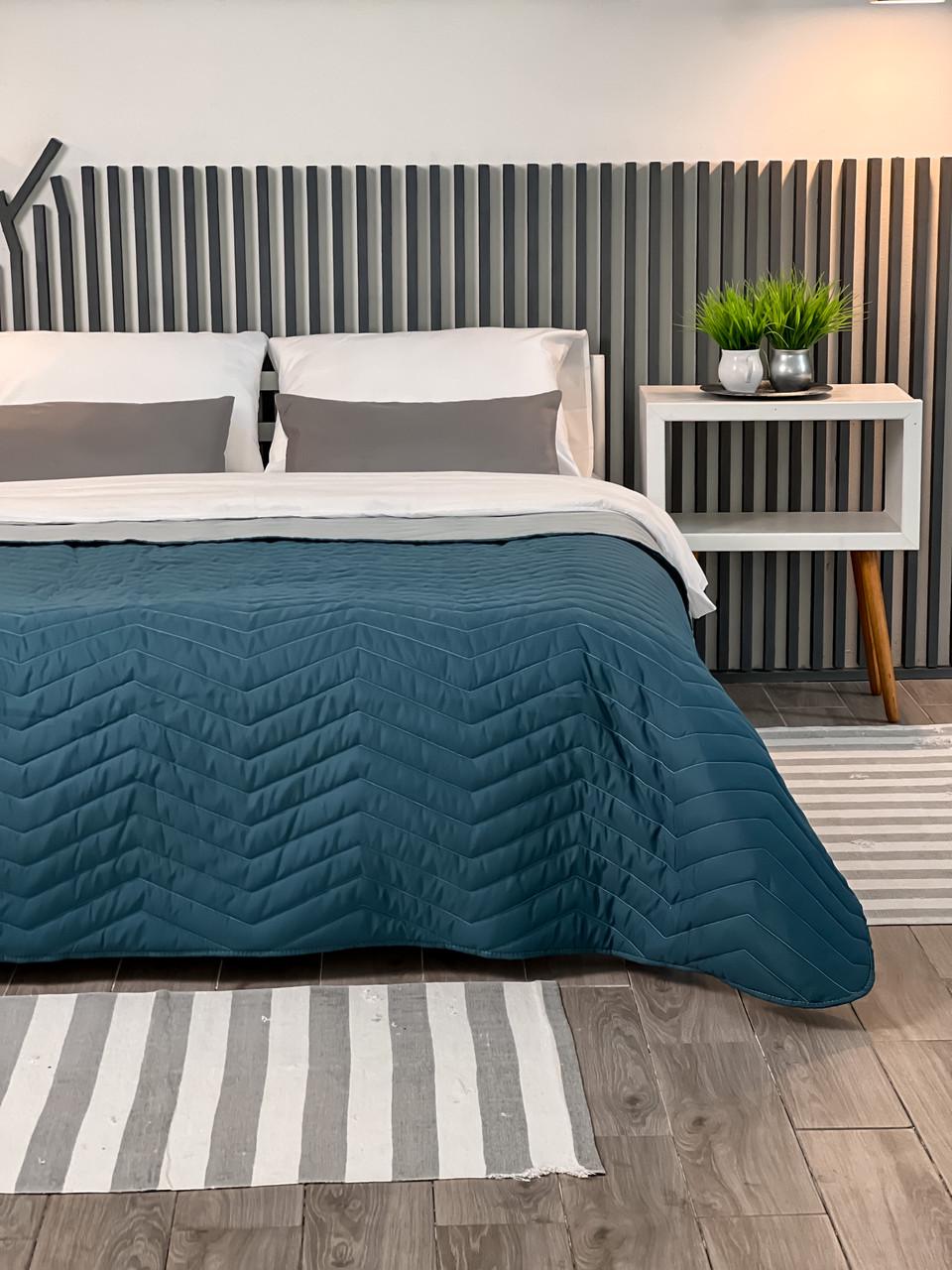 Покрывало Double face zigzag Indian Teal 140x215 см Grey (2665118827) - фото 3
