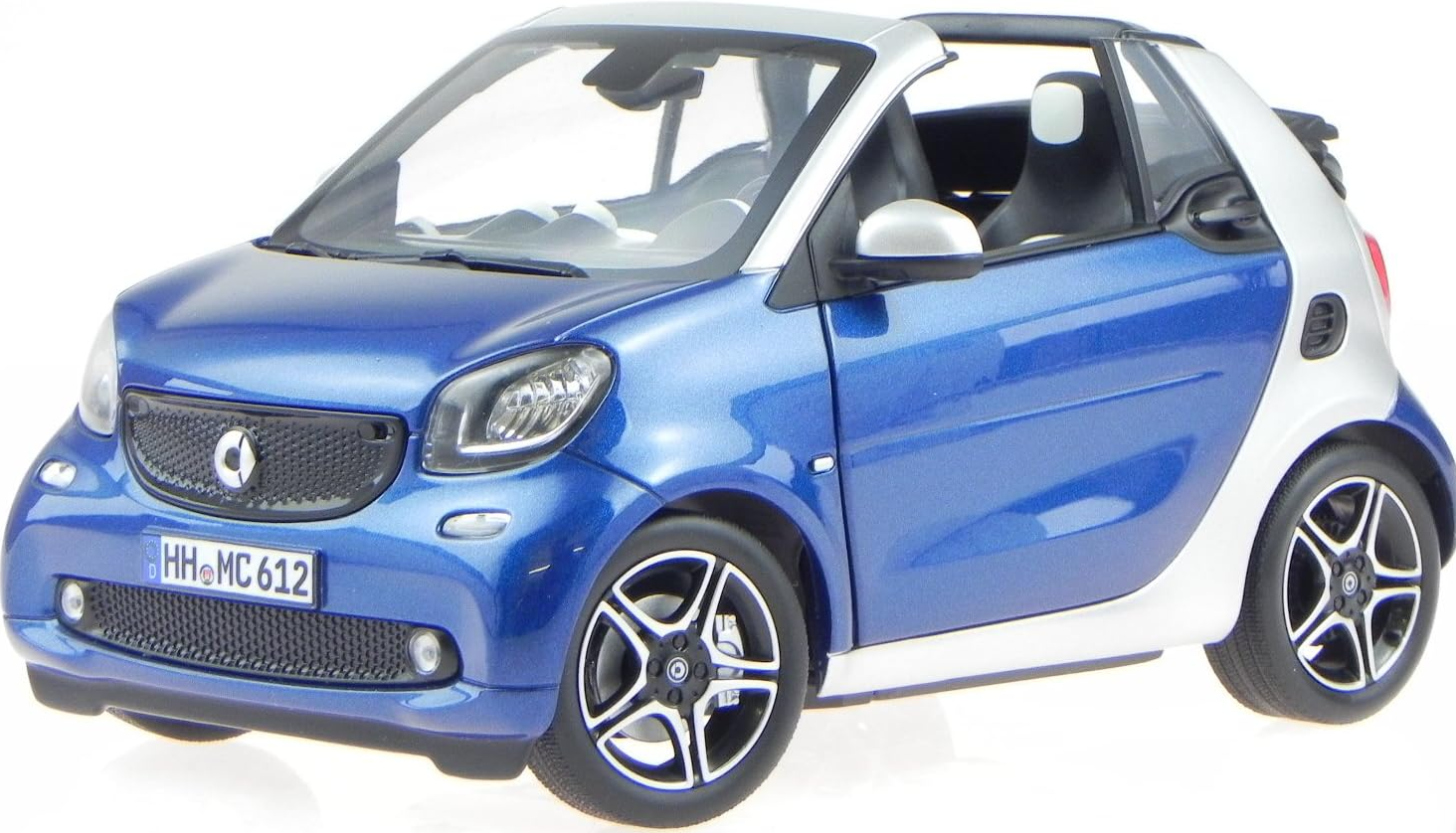 Модель автомобіля Norev SMART Fortwo A453 1:18 Blue/Silver (183438)