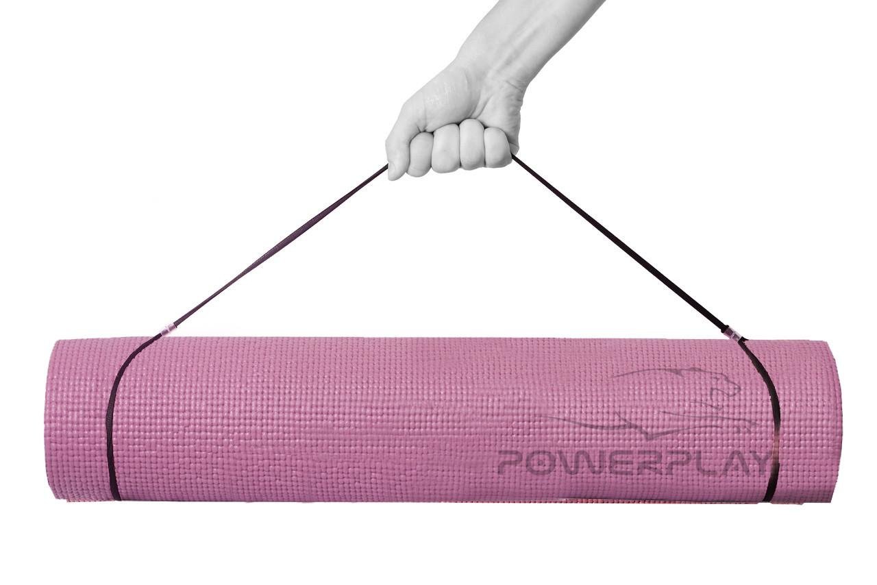 Килимок для йоги та фітнесу PowerPlay 4010 PVC Yoga Mat Рожевий (20176188) - фото 3