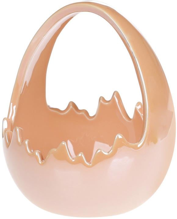 Декоративное кашпо-конфетница Яйцо 14х13.5х17 см Персиковый перламутр (BD-733-304)