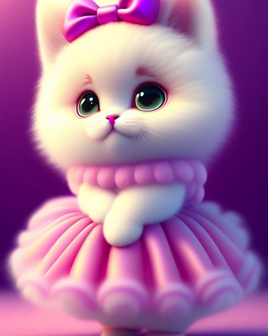 Алмазная мозаика Dream Toys Котенок в розовом платье 20х20 см (2987256807)
