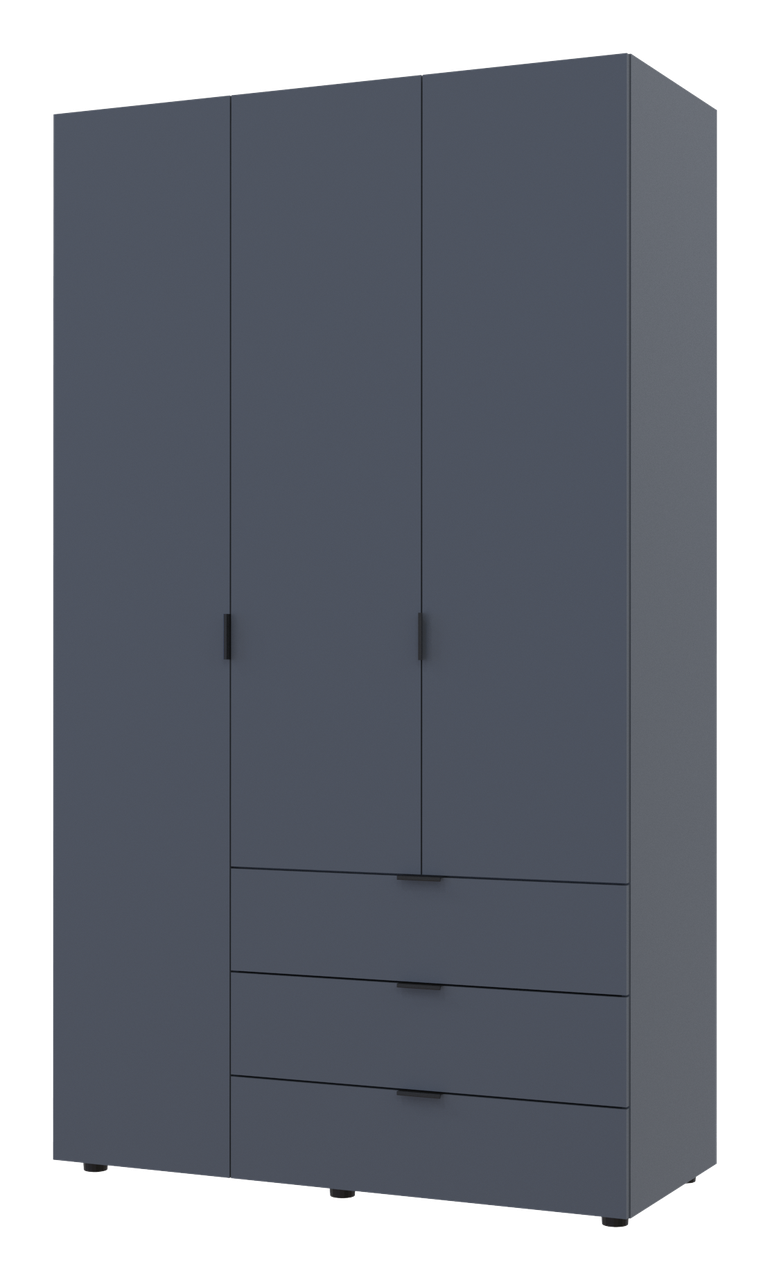 Шкаф распашной для одежды Doros Гелар 3 ДСП 116,2х49,5х203,4 см Графит (80737074)