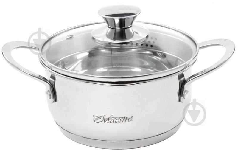 Кастрюля Maestro из нержавеющая сталь с крышкой 1.6 литра MR-3510-16 Кастрюля Maestro из нержавеющая сталь с крышкой 1.6 литра MR-3510-16
