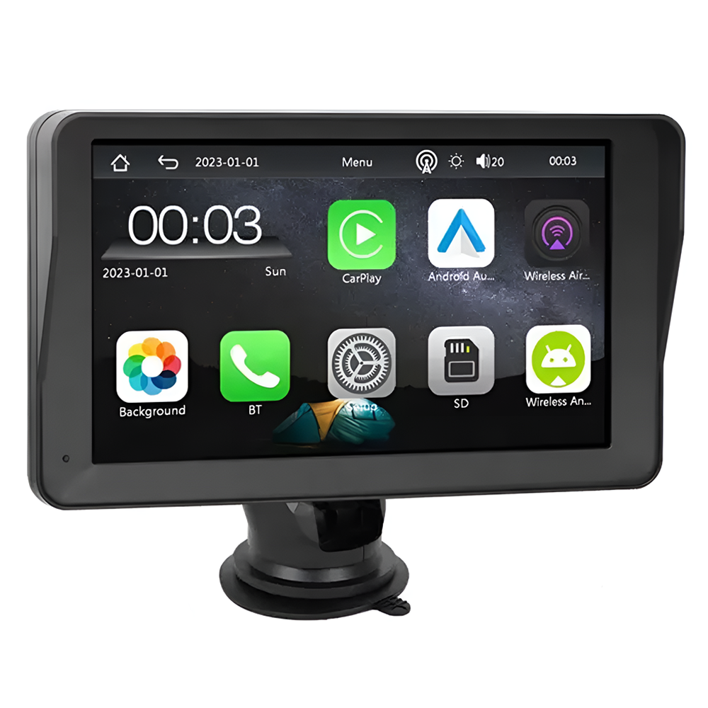 Монітор сенсорний автомобільний Podofo A3688 для камер заднього виду з Apple CarPlay/Android Auto Wi-Fi Bluetooth FM Чорний