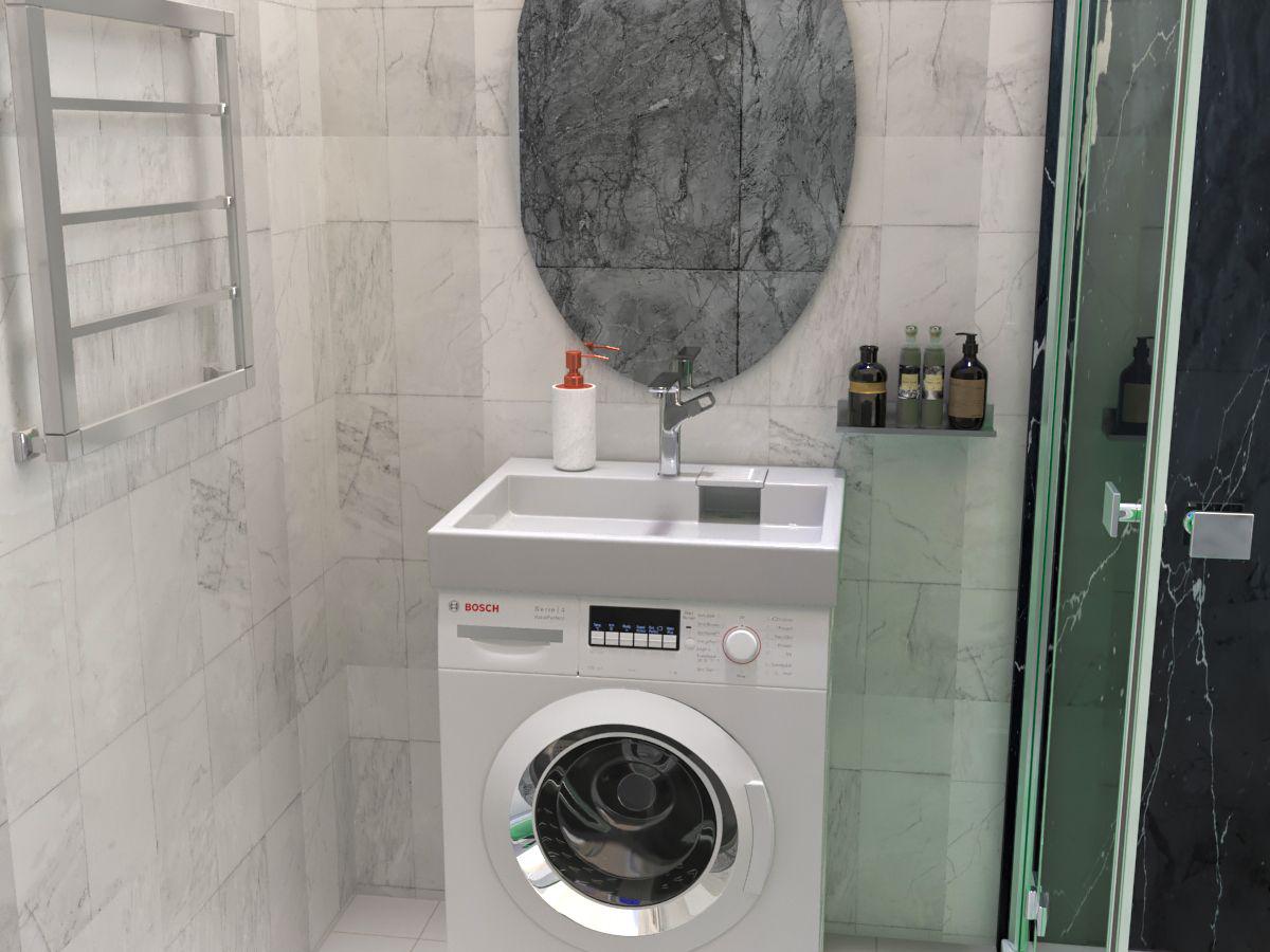 Умивальник на пральну машину акриловий Redokss San DEYMOS 60х55 см - фото 2 Умивальник на пральну машину акриловий Redokss San DEYMOS 60х55 см - фото 2