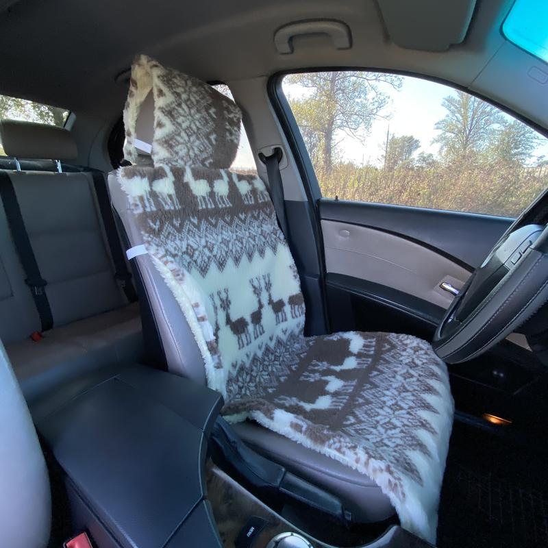 Накидка на сиденье автомобиля из овчины Sheepskin эко-шерсть 1 шт. 50 см Олени (278) Накидка на сиденье автомобиля из овчины Sheepskin эко-шерсть 1 шт. 50 см Олени (278)