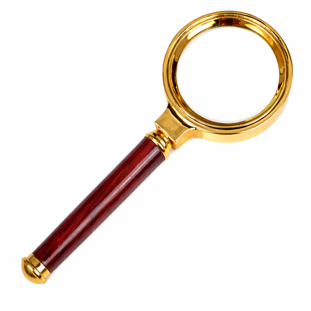 Лупа для чтения 60 мм 6x со стеклянной линзой и деревянной ручкой (XJ4008)