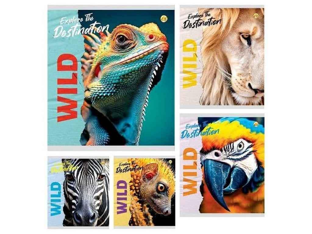 Тетрадь в клетку Тетрада 36 л. 20 шт. твердая ТЕ41408 Дикая природа (1064082)