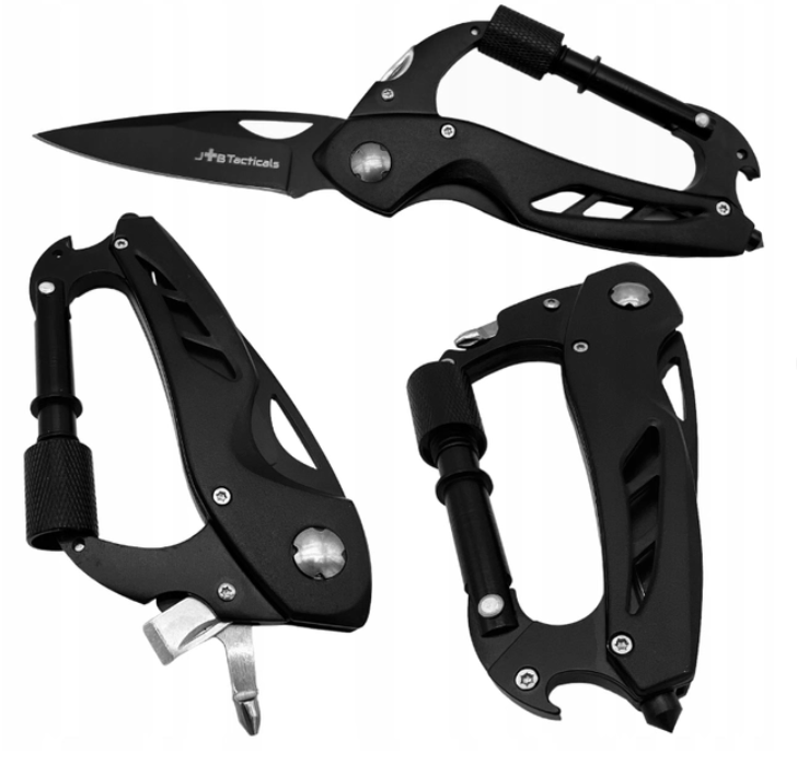 Мультитул-карабин JB Tacticals 6в1 с ножом Черный (2184943920)