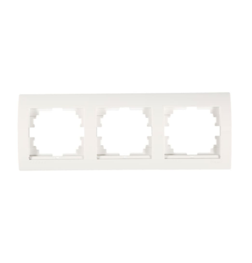 Рамка тройная Lezard Deriy горизонтальная без вставки Белый (26301786)