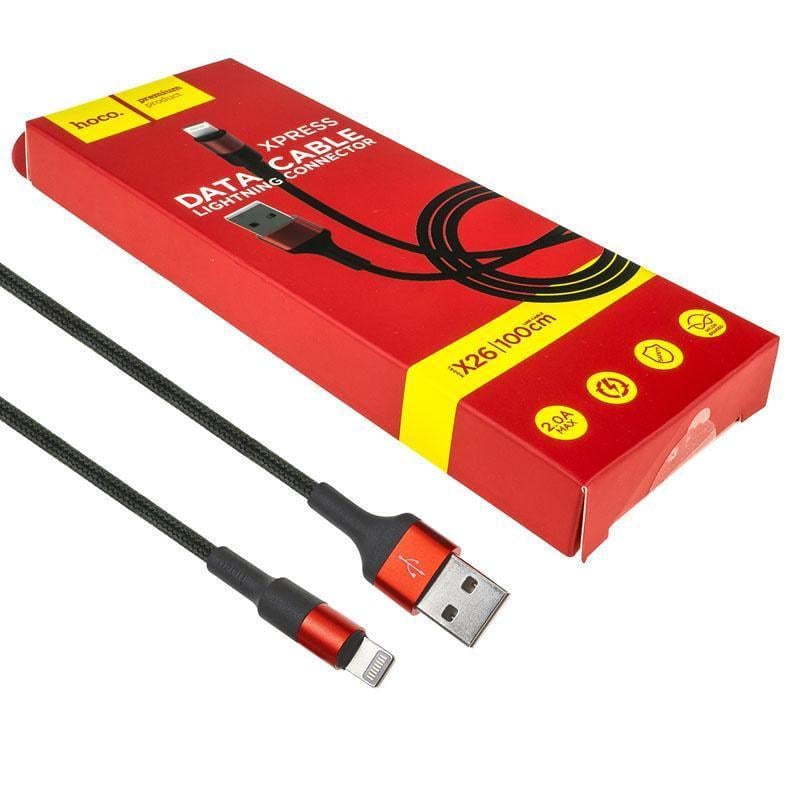 Кабель Hoco X26 XPress для Lightning Black/Red (217894)